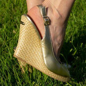 Lilly Pulitzer Gigi Wedge Gold Metallic